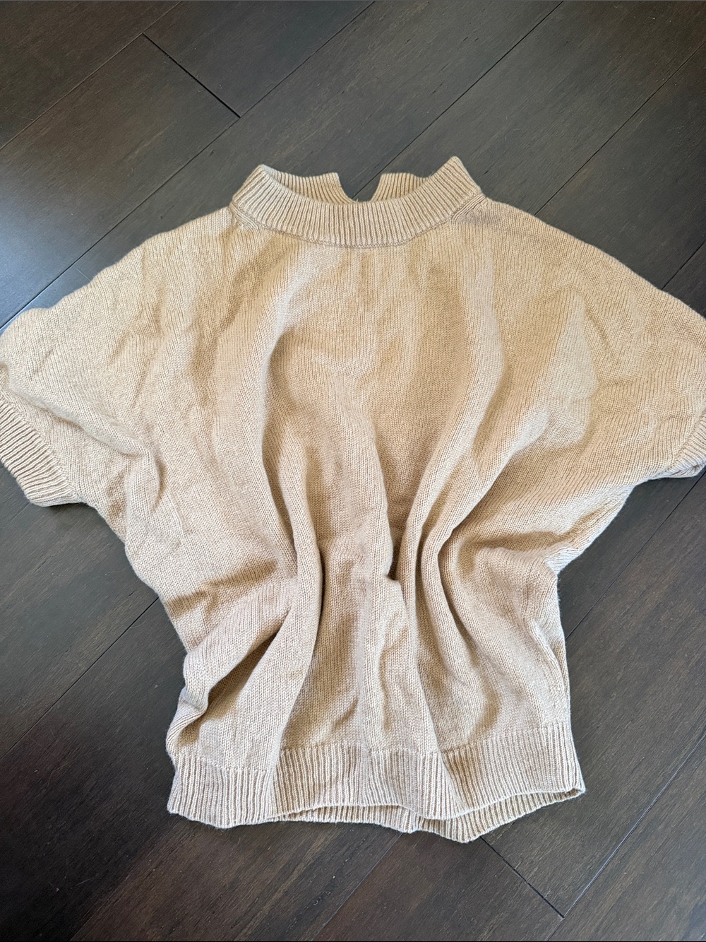 Massimo Dutti Women's Short-Sleeve Mock Neck Sweater - Cream